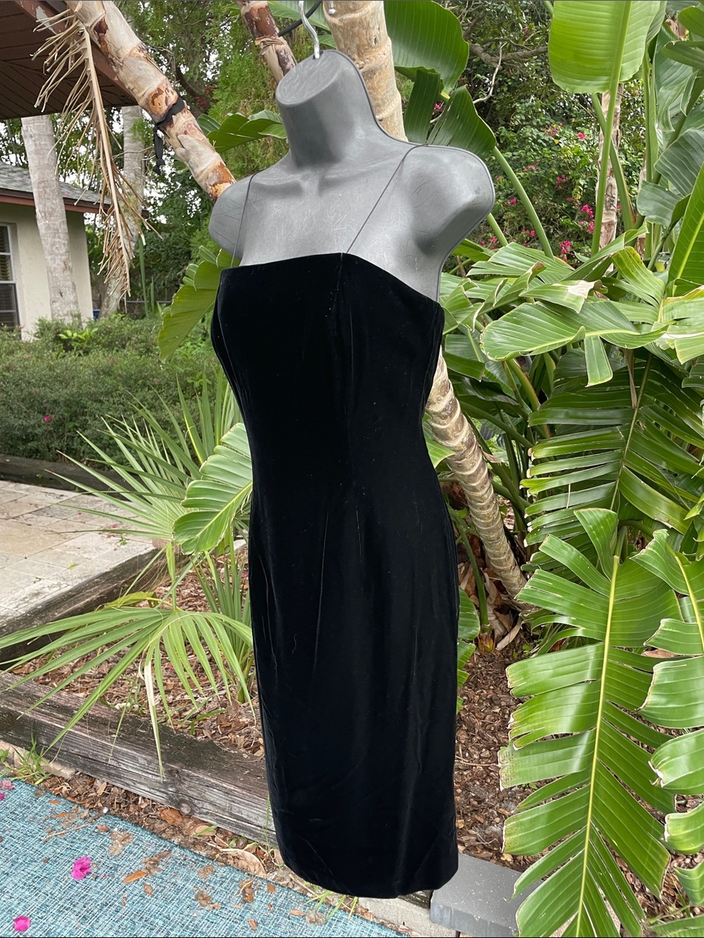 Black velvet corset vintage dress